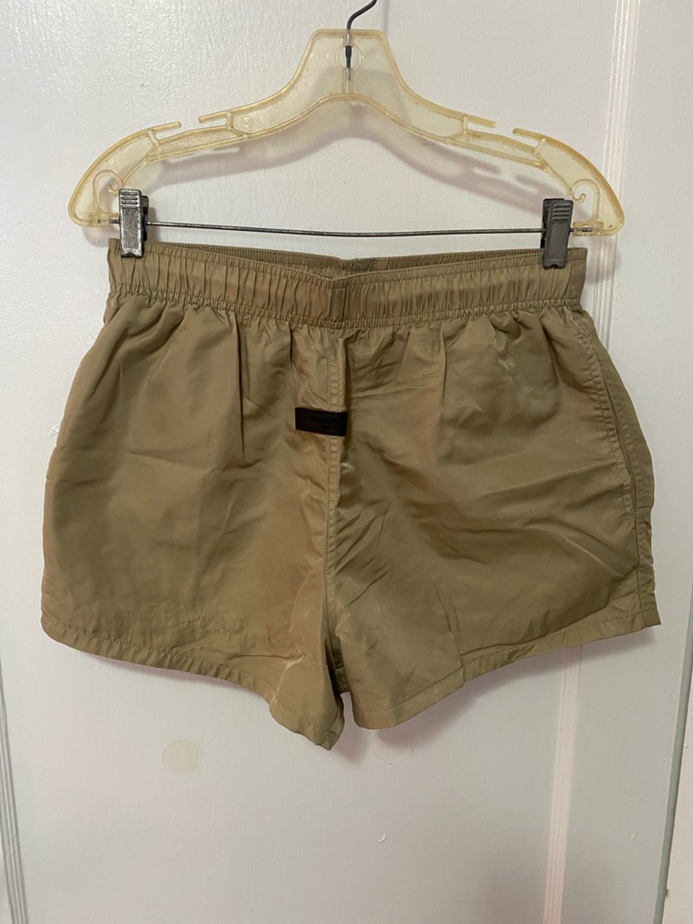 Fear Of God Essentials Elastic Waist Khaki Nylon Shorts